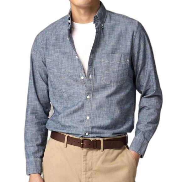 J.Crew Other - J.CREW Men's Blue Chambray Button Down Shirt Slim Medium Organic Cotton Casual